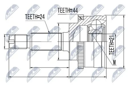 Kia rio шарнир равных угловых скоростей киа рио NTY NPZKA345