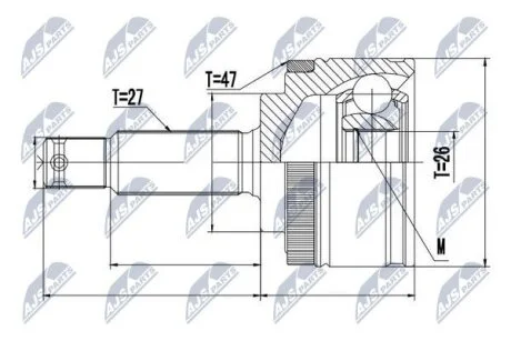 Шарнирный комплект, приводной вал на KIA NTY NPZKA358