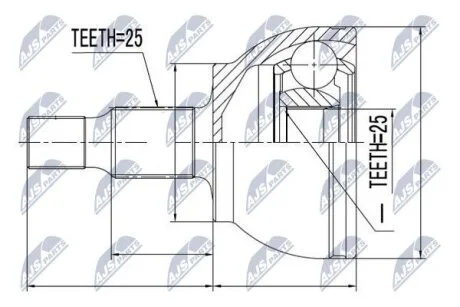 Mercedes w169 шарнир равных угловых скоростей мерседес w169 NTY NPZ-ME-007