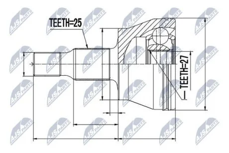 Mercedes a a150 шарнир равных угловых скоростей мерседес a a150 NTY NPZ-ME-008