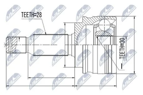 Комплект шарнірів, приводний вал NTY NPZMS011