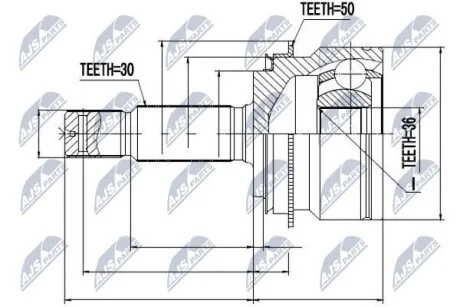 Наружный шрус mitsubishi pajero iv v87w,3815a199 NTY NPZ-MS-055