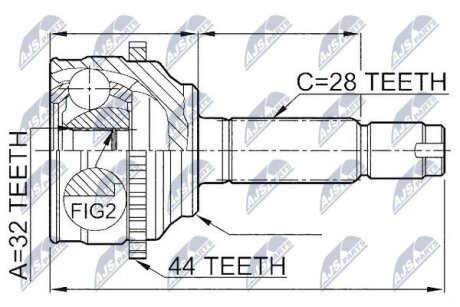 Шрус/граната зовн. Mazda 6 (GG) 1.8-2.3i 02-> (z28x32) NTY NPZ-MZ-052