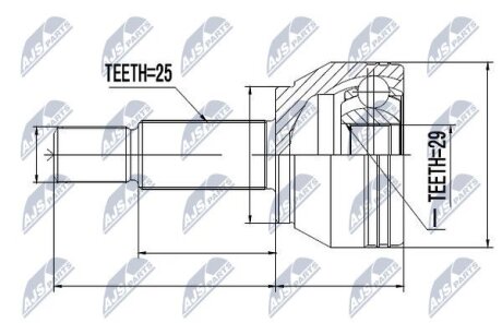 Наружный шрус mazda 2 de 07-14/ демио de 07-14,fa81-25-500a NTY NPZMZ060