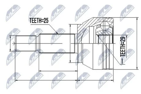 Наружный шрус mazda 2 de 07-14/ демио de 07-14,fa81-25-500a NTY NPZMZ060