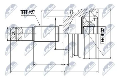 Комплект шарнірів, приводний вал NTY NPZ-NS-026