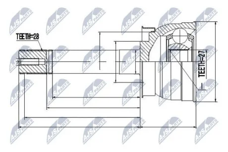 Nissan terrano wd21/r50 шарнир равных угловых скоростей нисан терано wd21/r50 NTY NPZ-NS-040