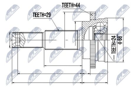 Шарнирный комплект, приводной вал на Nissan NTY NPZ-NS-067
