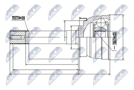 Внешний шрус nissan pic up d22 98 navara 0005, NTY NPZNS079