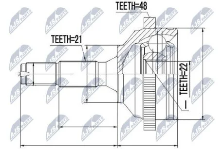Peugeot 206 шарнир равных угловых скоростей пежо 206 NTY NPZ-PE-020