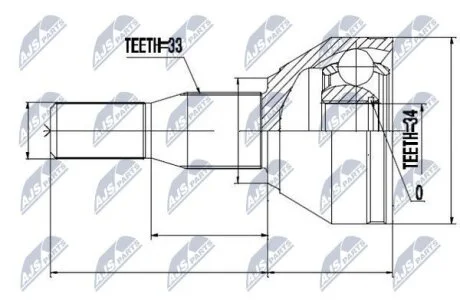 ШАРНІР РІВНИХ КУТОВИХ ШВИДКОСТЕЙ NTY NPZ-PL-030