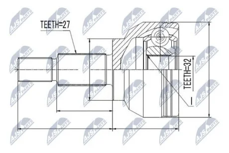 Шарнир равных угловых скоростей renault laguna 2, 8200014111 NTY NPZ-RE-018