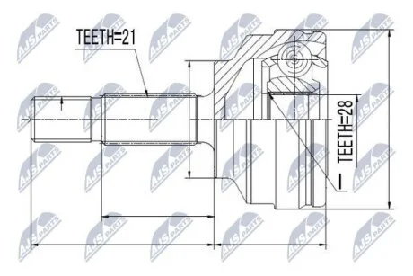 Renault clio ii шарнир равных угловых скоростей рено клио іі NTY NPZ-RE-022