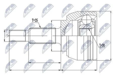ШАРНІР РІВНИХ КУТОВИХ ШВИДКОСТЕЙ NTY NPZ-RE-032