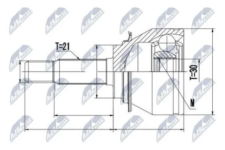 Наружный шрус dacia logan 1.2/45383,npz-re-045 NTY NPZRE045