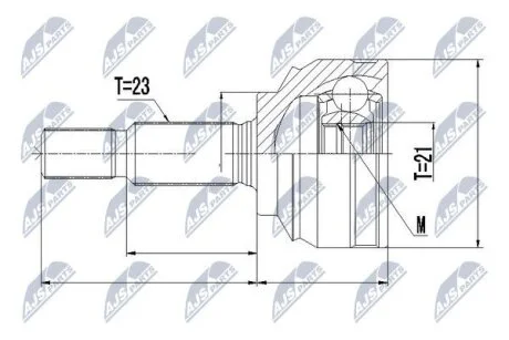ШАРНІР РІВНИХ КУТОВИХ ШВИДКОСТЕЙ NTY NPZRE052