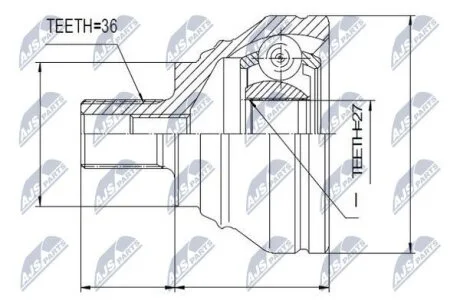 Vw golf v шарнир равных угловых скоростей фольксваген гольф v на AUDI,SEAT,SKODA,VW NTY NPZSK009