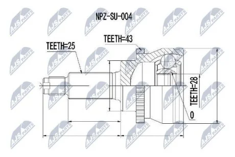 Suzuki ignis 1.3 шарнир равных угловых скоростей сузуки игнис 1.3 на SUBARU,SUZUKI NTY NPZ-SU-004