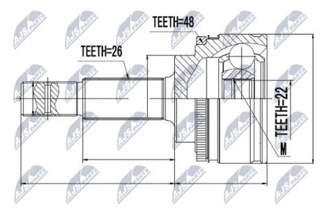 ШАРНИР РАВНЫХ УГЛОВЫХ СКОРОСТЕЙ NTY NPZ-TY-057