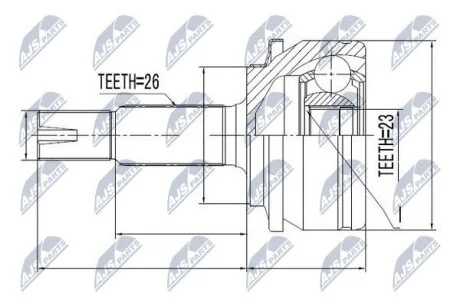 PRZEGUB ZEWNиTRZNY TOYOTA AURIS UK 1.33,1.4D-4D,1.4,1,6 06-,COROLLA 1.4,1.6,1.4 NTY NPZTY061