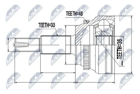 Наружный шрус Toyota auris 2.0d4d 2.2d4d 06,4341005320 NTY NPZ-TY-066