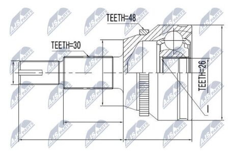 ШРУС наружный передний Toyota Camry 4346009M20 на LEXUS,TOYOTA NTY NPZ-TY-077