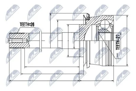 Шарнирный комплект, приводной вал на Toyota NTY NPZ-TY-078