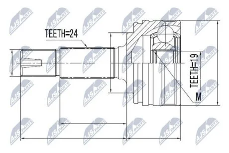 Toyota aygo 1.0 шарнир равных угловых скоростей тойота айго 1.0 на CITROEN,PEUGEOT,TOYOTA NTY NPZ-TY-083