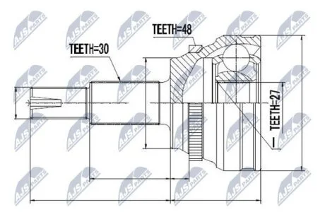 Toyota avensis d-4d шарнир равных угловых скоростей тойота авенсис d-4d NTY NPZ-TY-089