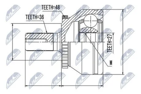 Volvo xc90 шарнир равных угловых скоростей вольво xc90 на VOLVO NTY NPZ-VV-017