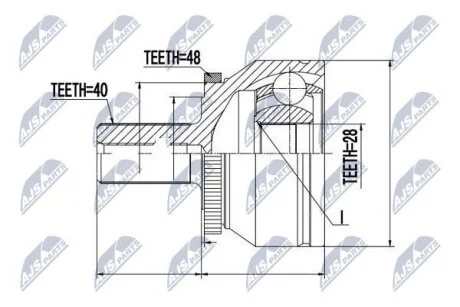 Volvo xc90/v70 шарнир равных угловых скоростей вольво xc90/v70 NTY NPZVV019