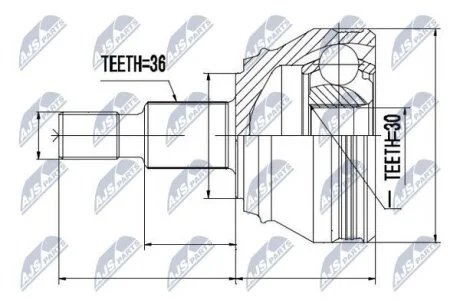 Vw golf iv шарнир равных угловых скоростей фольксваген гольф iv на AUDI,SEAT,SKODA,VW NTY NPZ-VW-005