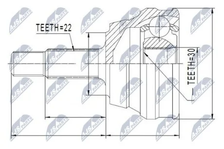 Vw golf ii/jetta ii шарнир равных угловых скоростей фольксваген гольф іі/джета іі на Audi,Ford,Seat NTY NPZ-VW-012