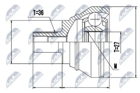 Vw eng. 2.0tdi golf v шарнир равных угловых скоростей фольксваген гольф v на Audi,Seat,Skoda,Vw NTY NPZVW019
