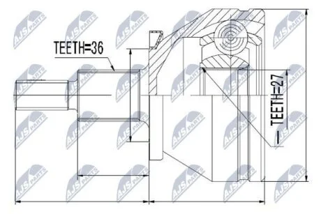 Шарнирный комплект, приводной вал на Audi,Seat,Skoda,Vw NTY NPZVW036
