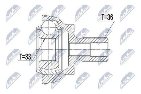 Vw golf v/vi/vii шарнир равных угловых скоростей фольксваген гольф v/vi/vii на AUDI,SEAT,SKODA,VW NTY NPZVW043