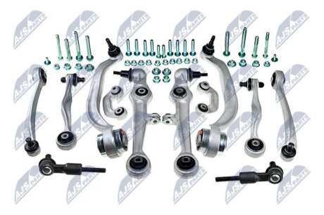 ZESTAW ZAWIESZENIA PRZрD 12 SZT+SRUBY VW PASSAT 96-00, AUDI A4 95-00 /PEЭNY WZMOCNIONY ZESTAW ZAWI NTY ZWDVW000