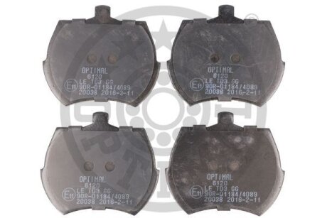 Комплект гальмівних накладок, дискове гальмо Optimal BP06120