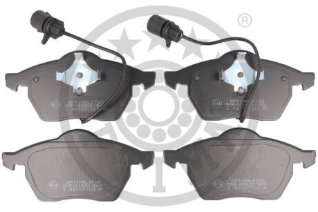 Комплект гальмівних накладок, дискове гальмо Optimal BP-09768
