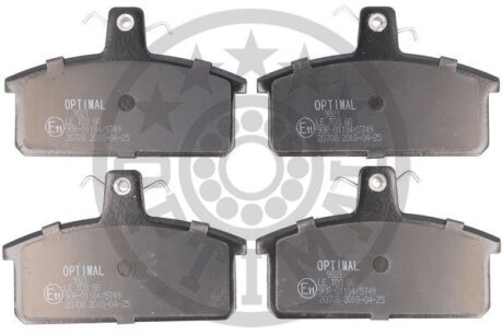 Комплект гальмівних накладок, дискове гальмо Optimal BP-09821