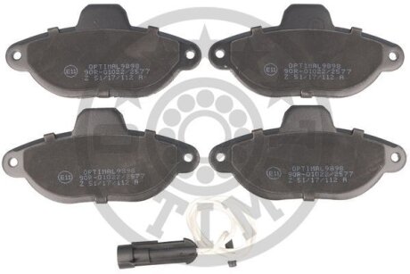 Комплект гальмівних накладок, дискове гальмо Optimal BP-09898