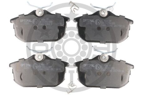 Комплект гальмівних накладок, дискове гальмо Optimal BP-10093