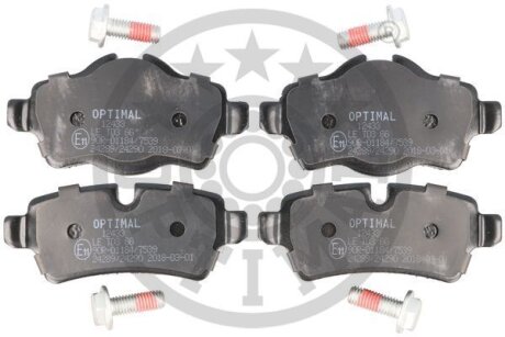 Комплект гальмівних накладок, дискове гальмо Optimal BP-12433