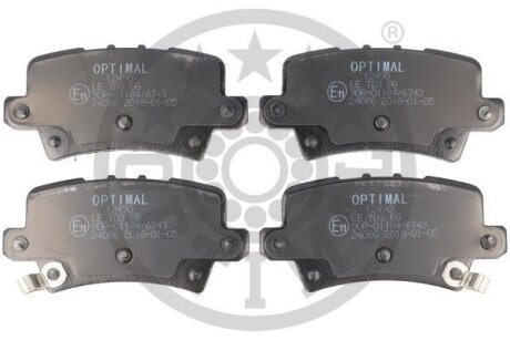 Комплект гальмівних накладок, дискове гальмо Optimal BP-12490