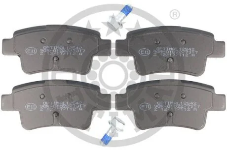 Комплект гальмівних накладок, дискове гальмо Optimal BP-12542