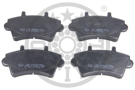 Комплект гальмівних накладок, дискове гальмо Optimal BP-81900
