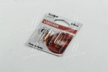 Автолампа 5W 12V W2.1X9.5D(безцокол. жовта) OSRAM 2827NA-02B