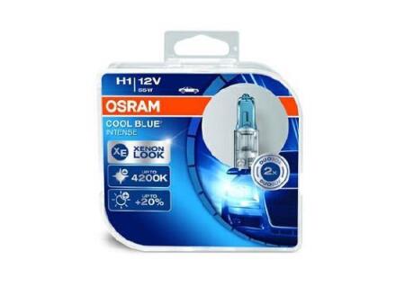 Лампа H1 12В 55Вт P14,5S COOL BLUE INTENSE галогеновая, яркость +20% эффект ксенона (2 шт.) DUOBOX OSRAM 64150CBIHCB
