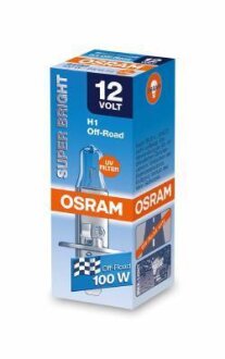 Лампа (картон 1шт) H1 12В 100Вт без гомологічного сертифікату Super Bright OSRAM 64152SB