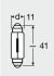 -UNV ЛАМПА 24V 10W SV8.5-8 FS STANDARD (41 мм) OSRAM 6429 (фото 2)